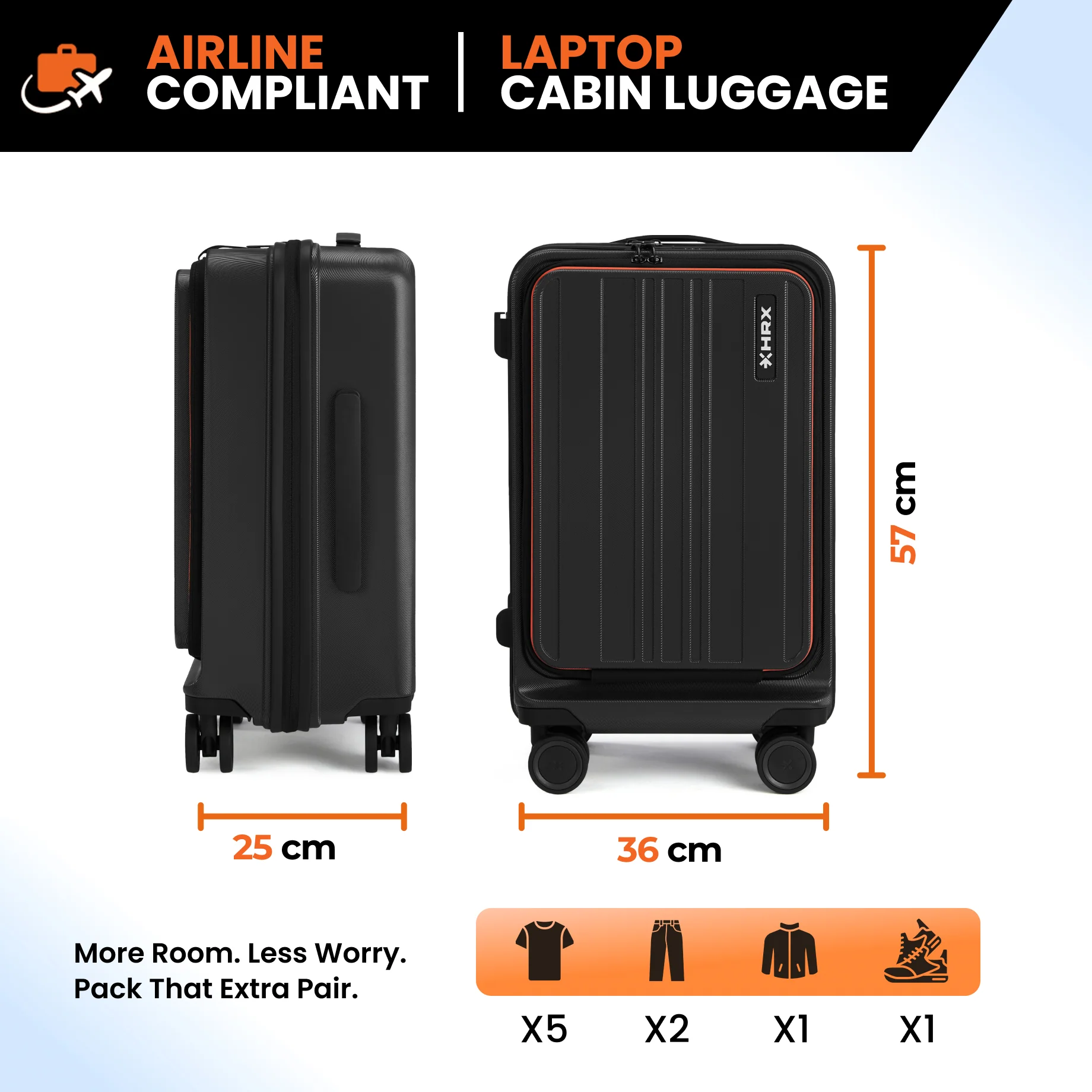 HRX Force Urban Trolley with Laptop Compartment - Image 22