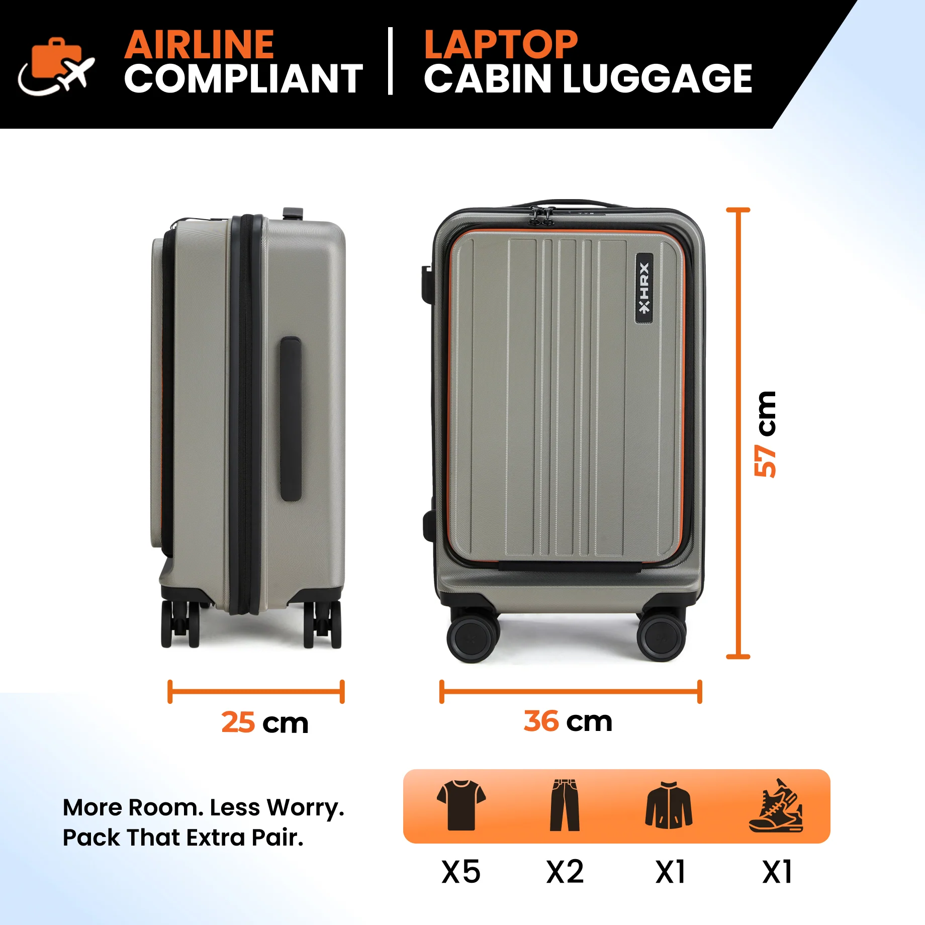 HRX Force Urban Trolley with Laptop Compartment - Image 23