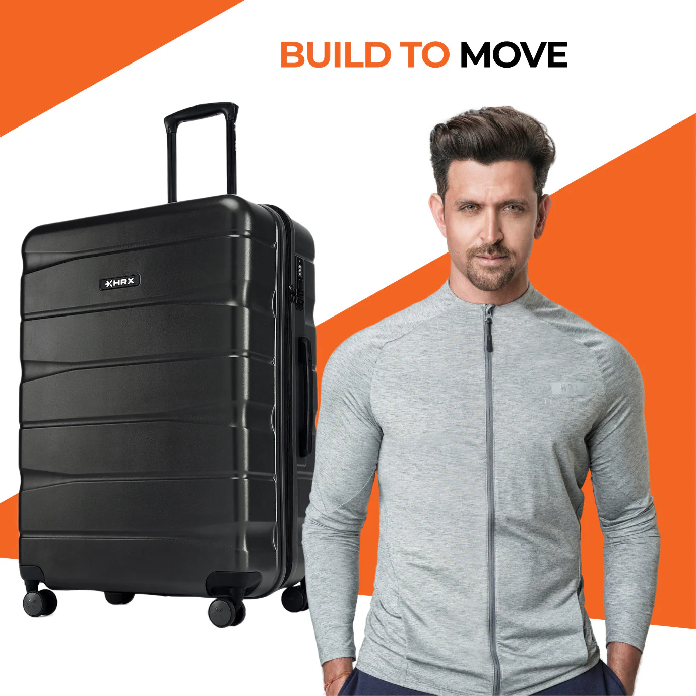 HRX by Hrithik Roshan Hard Body Set of 2 Luggage 8 Wheels - Brute - Image 15
