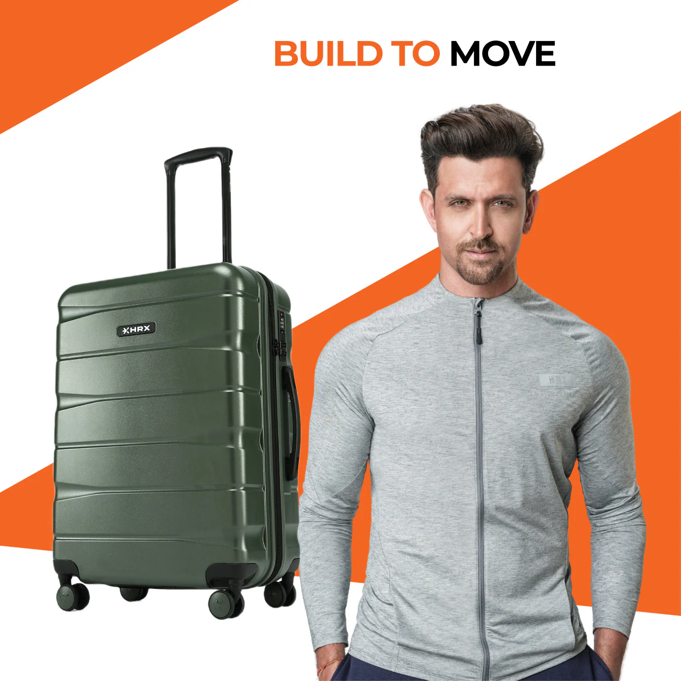 HRX by Hrithik Roshan Hard Body Set of 2 Luggage 8 Wheels - Brute - Image 65