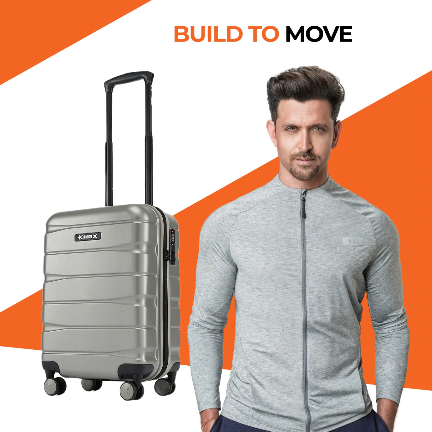 HRX by Hrithik Roshan Hard Body Set of 2 Luggage 8 Wheels - Brute - Image 73
