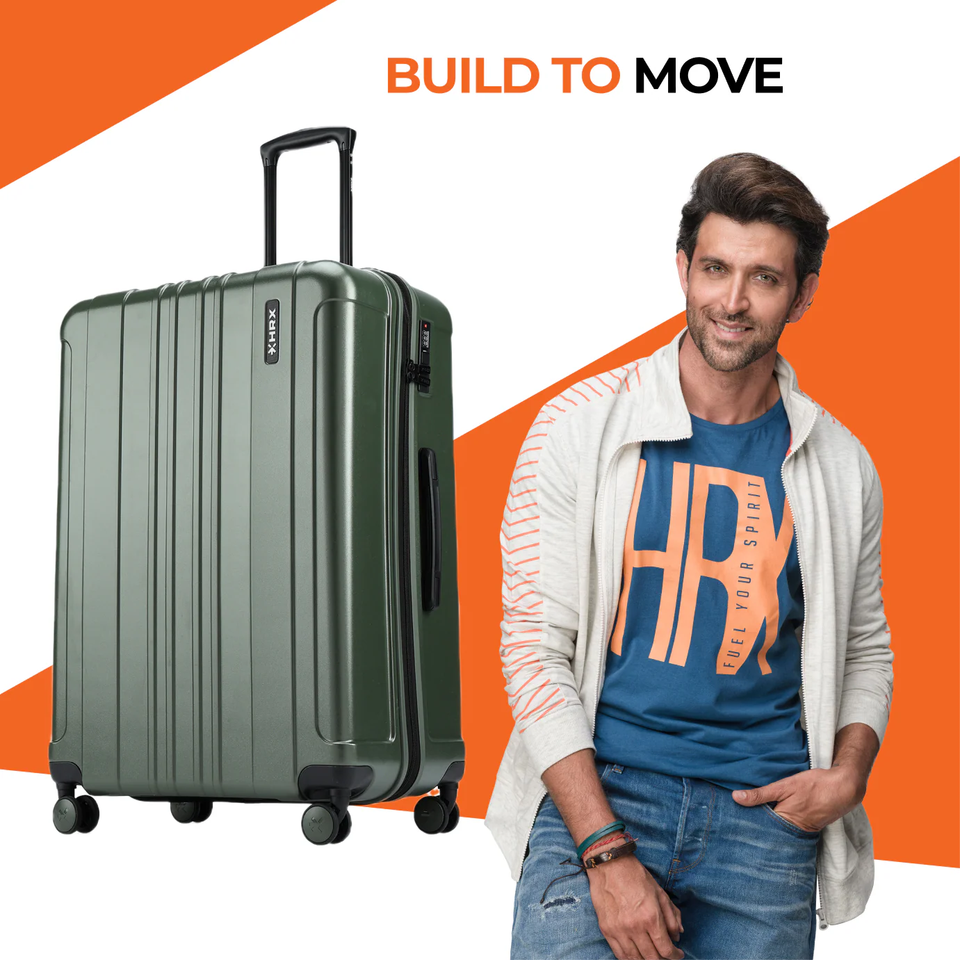 HRX by Hrithik Roshan Hard Body Set of 2 Luggage 8 Wheels - Force - Image 139