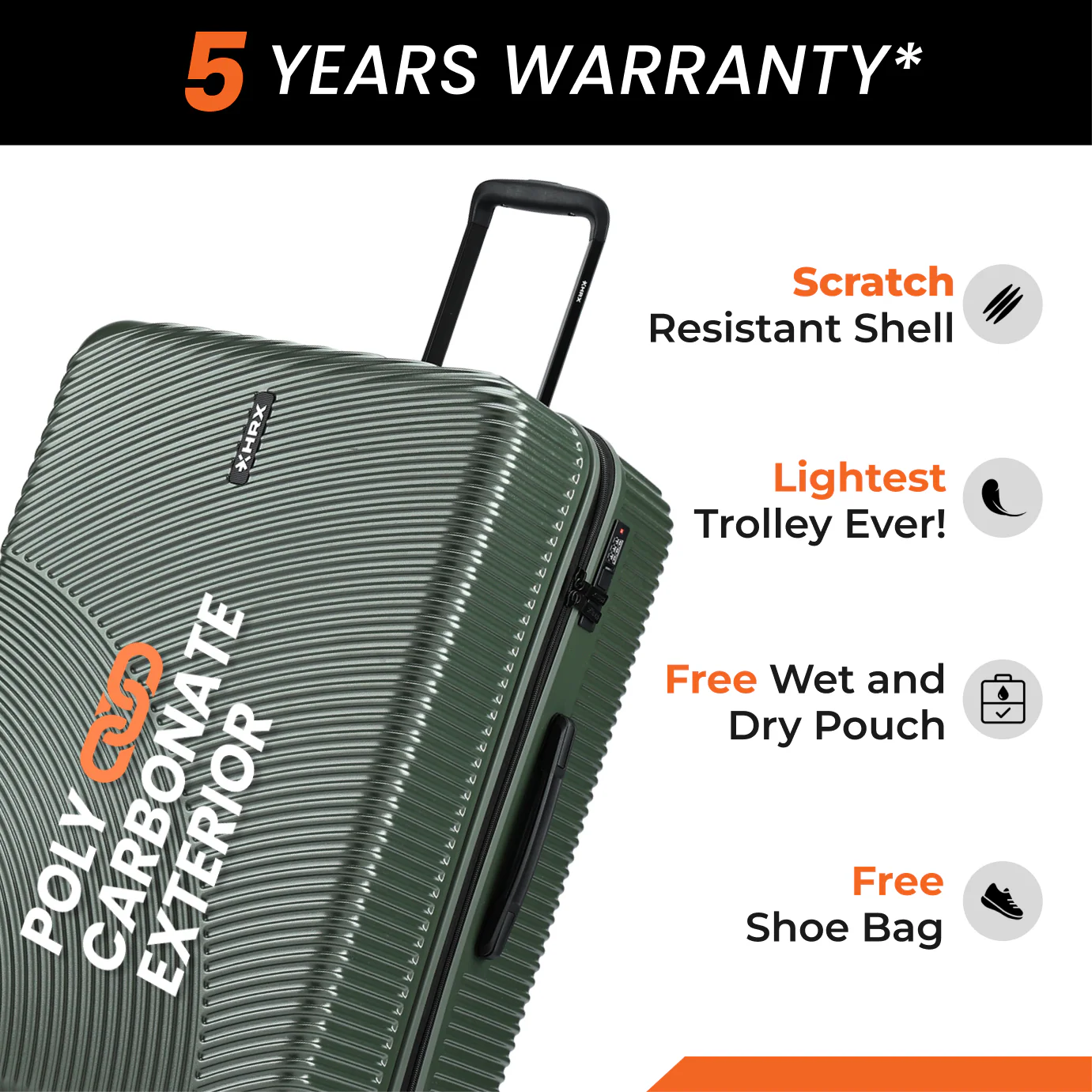 HRX by Hrithik Roshan Hard Body Set of 2 Luggage 8 Wheels - Glide - Image 129