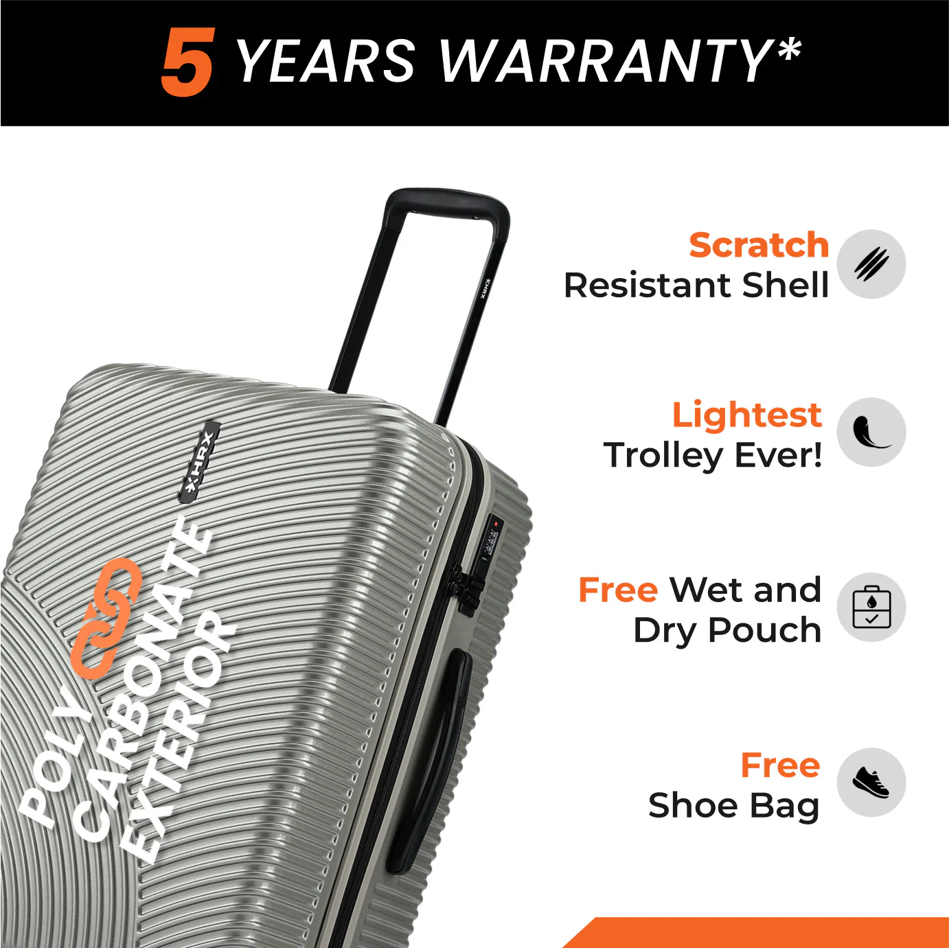HRX by Hrithik Roshan Hard Body Set of 2 Luggage 8 Wheels - Glide - Image 59