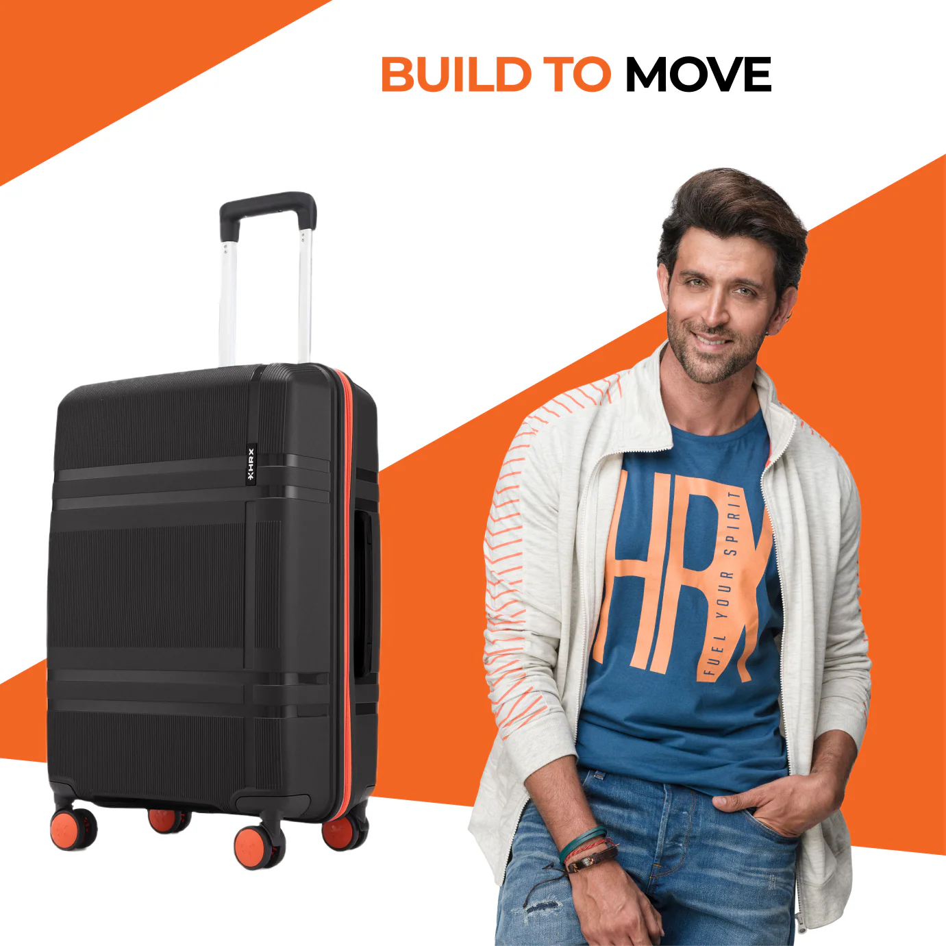 HRX by Hrithik Roshan Hard Body Set of 2 Luggage 8 Wheels - Helium - Image 115