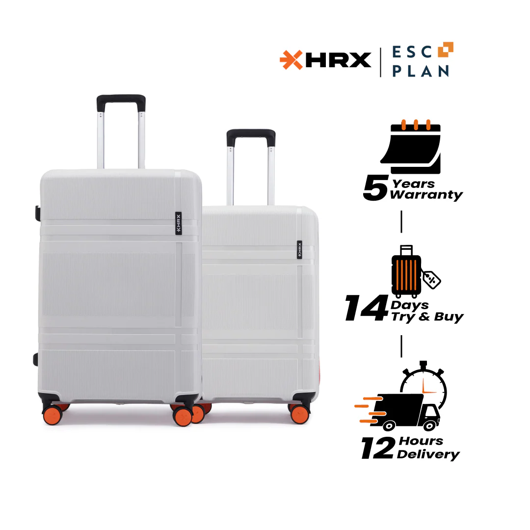 HRX by Hrithik Roshan Hard Body Set of 2 Luggage 8 Wheels - Helium - Image 167