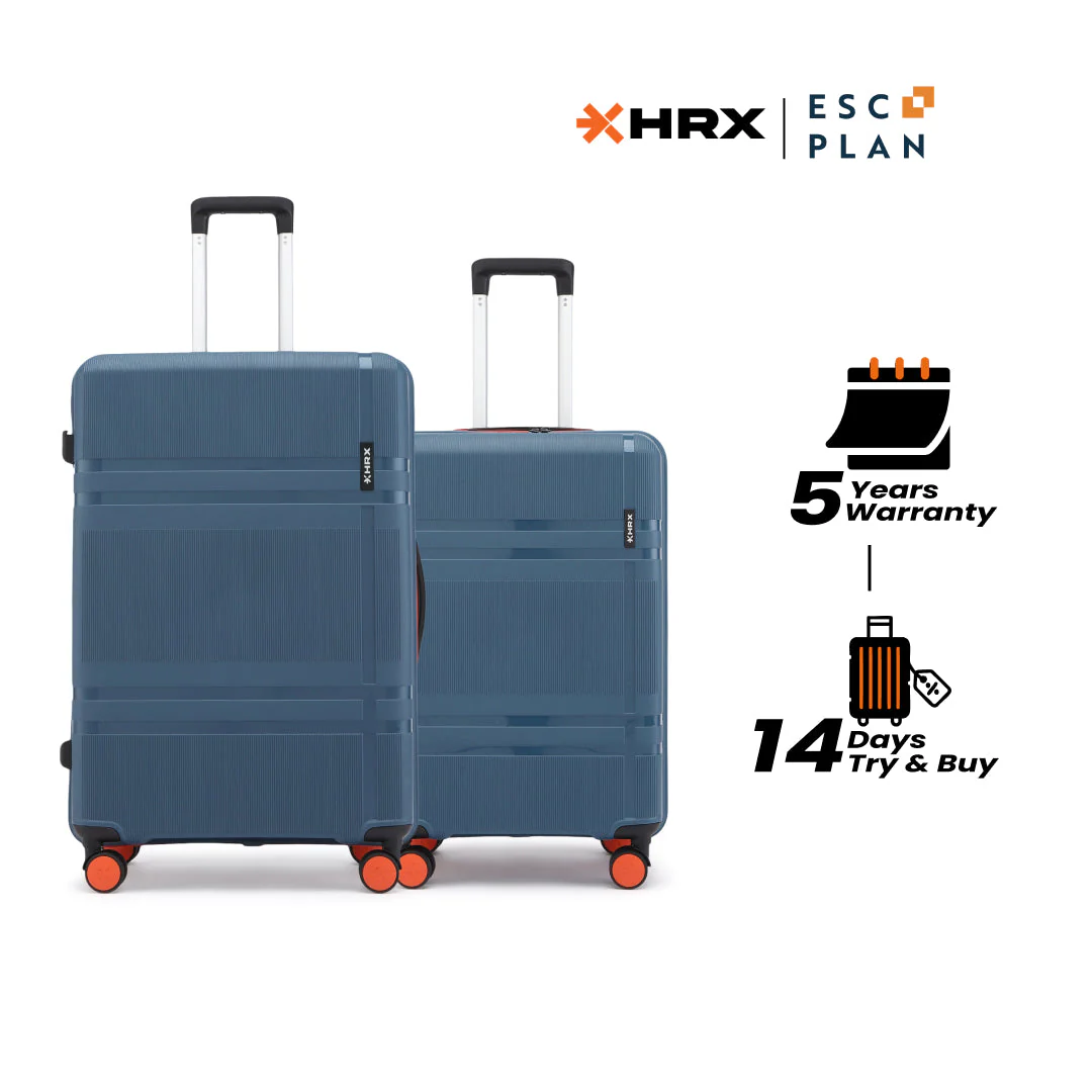 HRX by Hrithik Roshan Hard Body Set of 2 Luggage 8 Wheels - Helium - Image 184