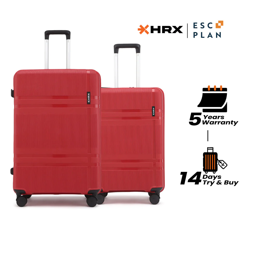 HRX by Hrithik Roshan Hard Body Set of 2 Luggage 8 Wheels - Helium - Image 185
