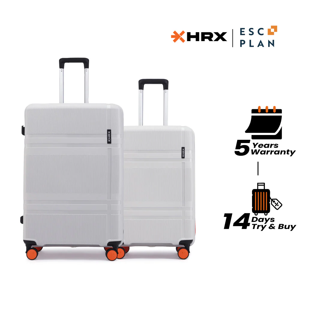 HRX by Hrithik Roshan Hard Body Set of 2 Luggage 8 Wheels - Helium - Image 186