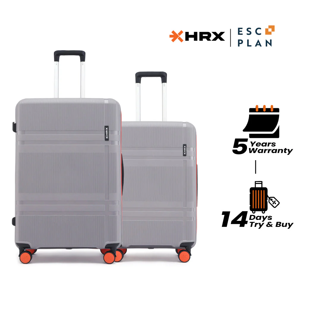 HRX by Hrithik Roshan Hard Body Set of 2 Luggage 8 Wheels - Helium - Image 187