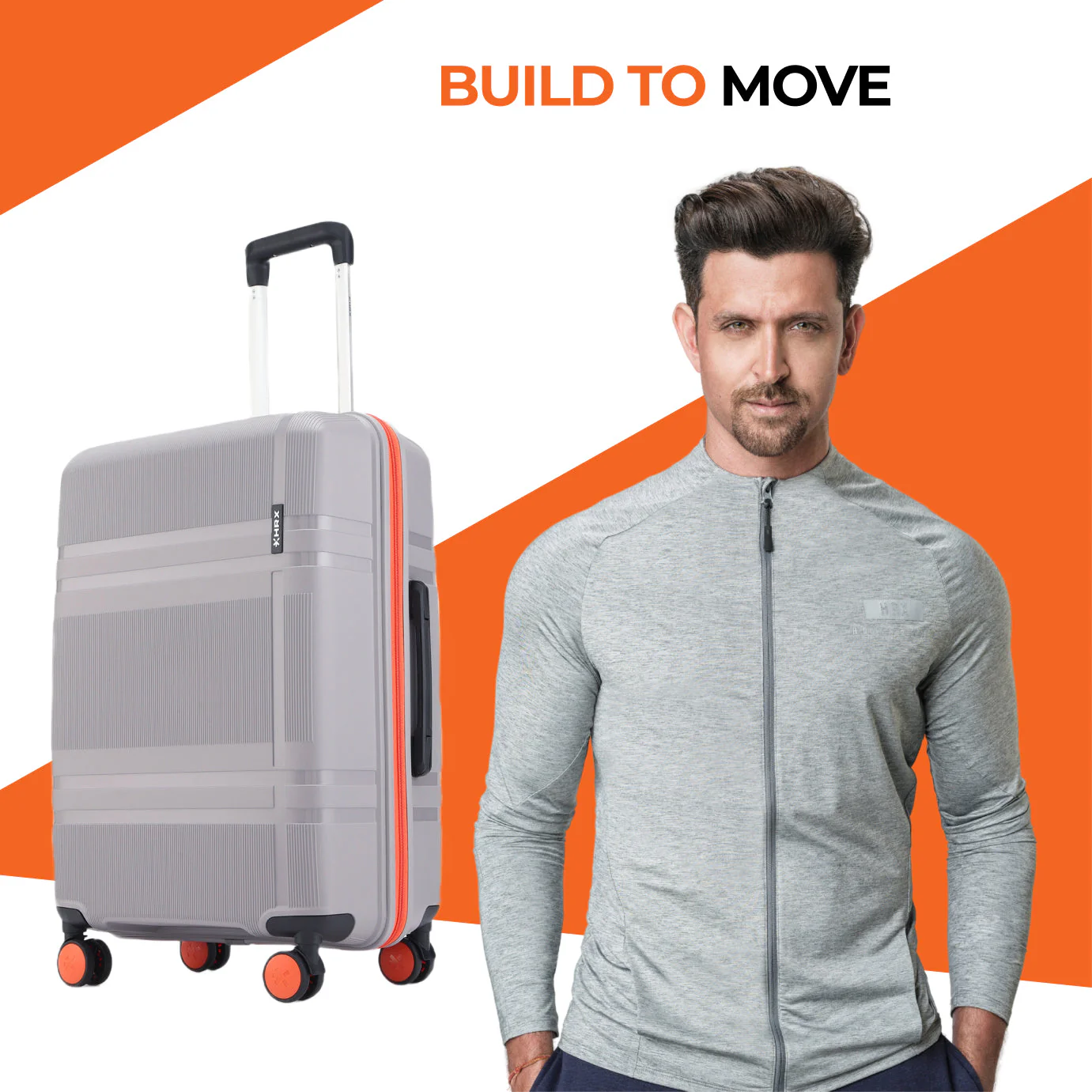 HRX by Hrithik Roshan Hard Body Set of 2 Luggage 8 Wheels - Helium - Image 43