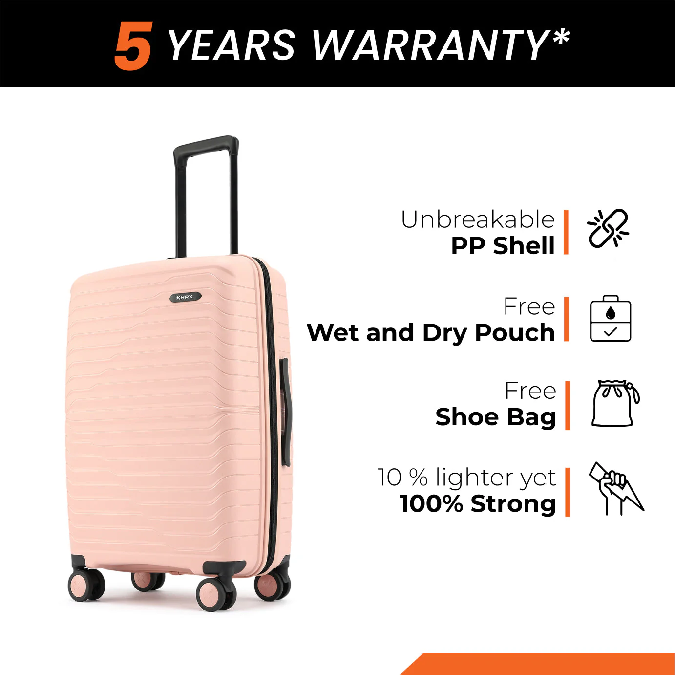 HRX by Hrithik Roshan Hard Body Set of 2 Luggage 8 Wheels - Kyoto - Image 55