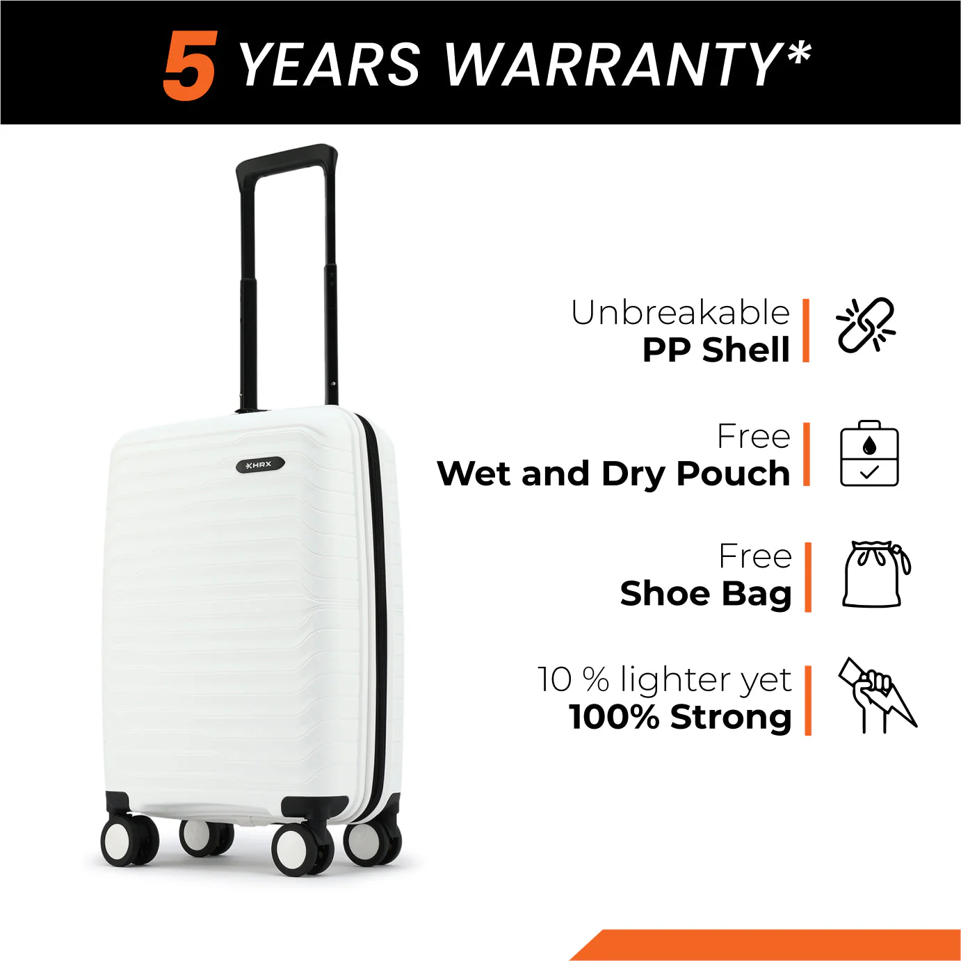 HRX by Hrithik Roshan Hard Body Set of 2 Luggage 8 Wheels - Kyoto - Image 66