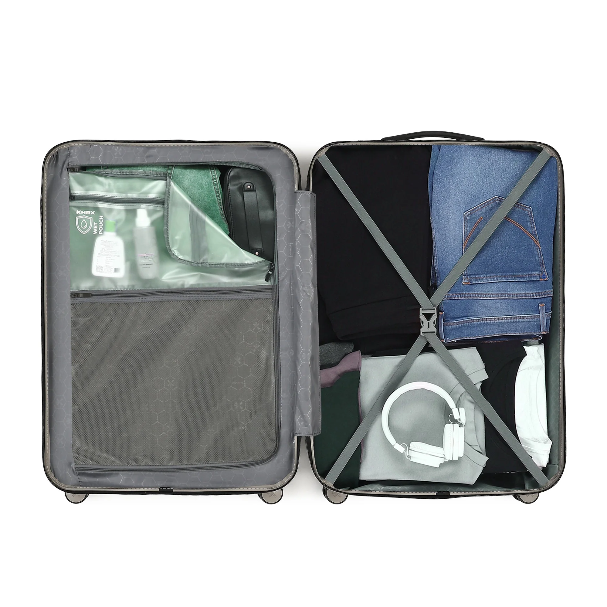 HRX by Hrithik Roshan Hard Body Set of 3 Luggage 8 Wheels - Force - Image 18