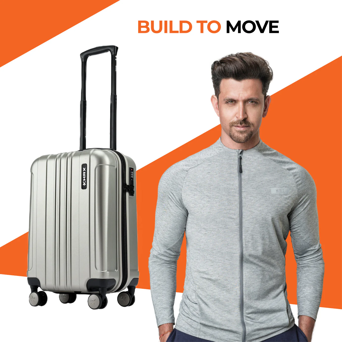 HRX by Hrithik Roshan Hard Body Set of 3 Luggage 8 Wheels - Force - Image 38