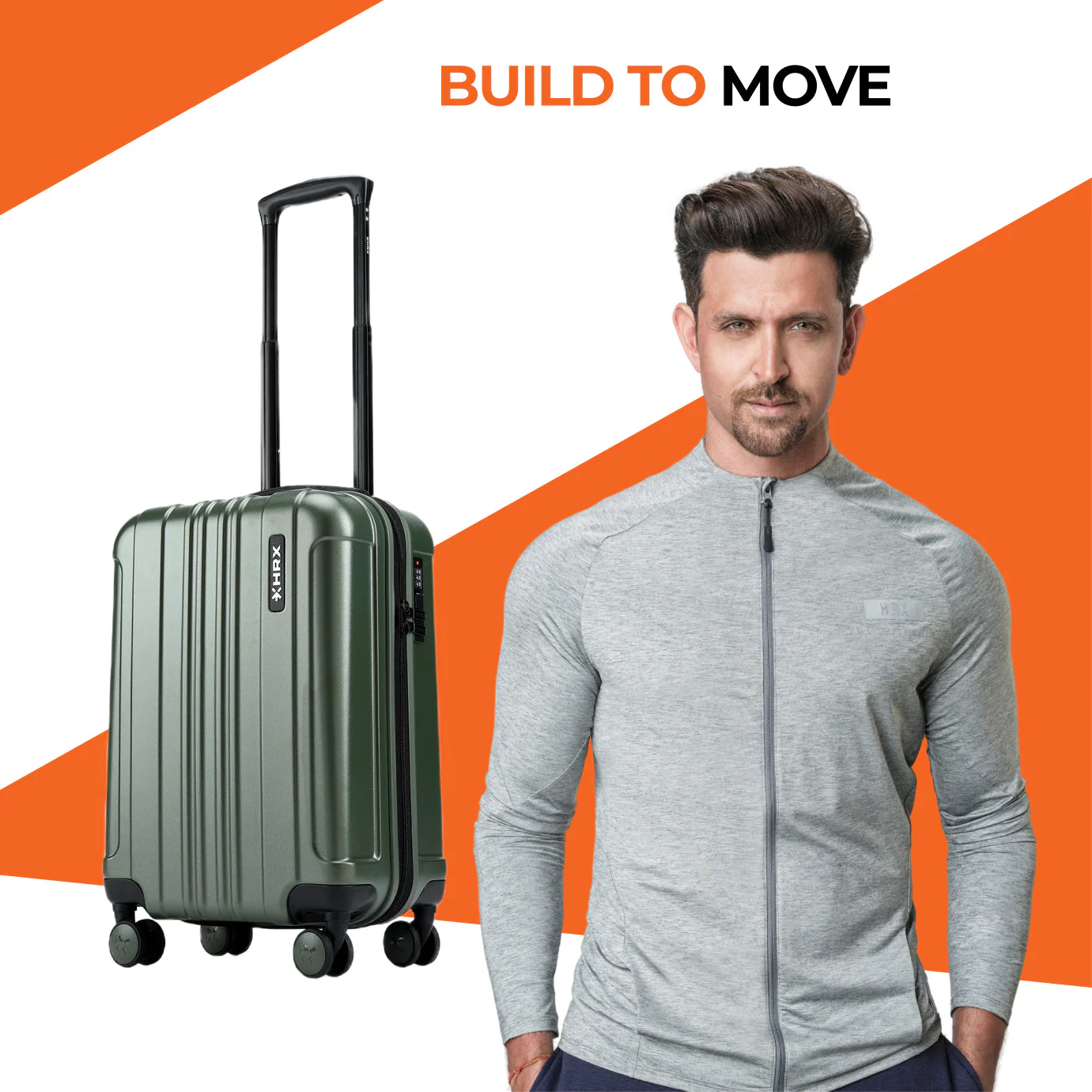 HRX by Hrithik Roshan Hard Body Set of 3 Luggage 8 Wheels - Force - Image 40