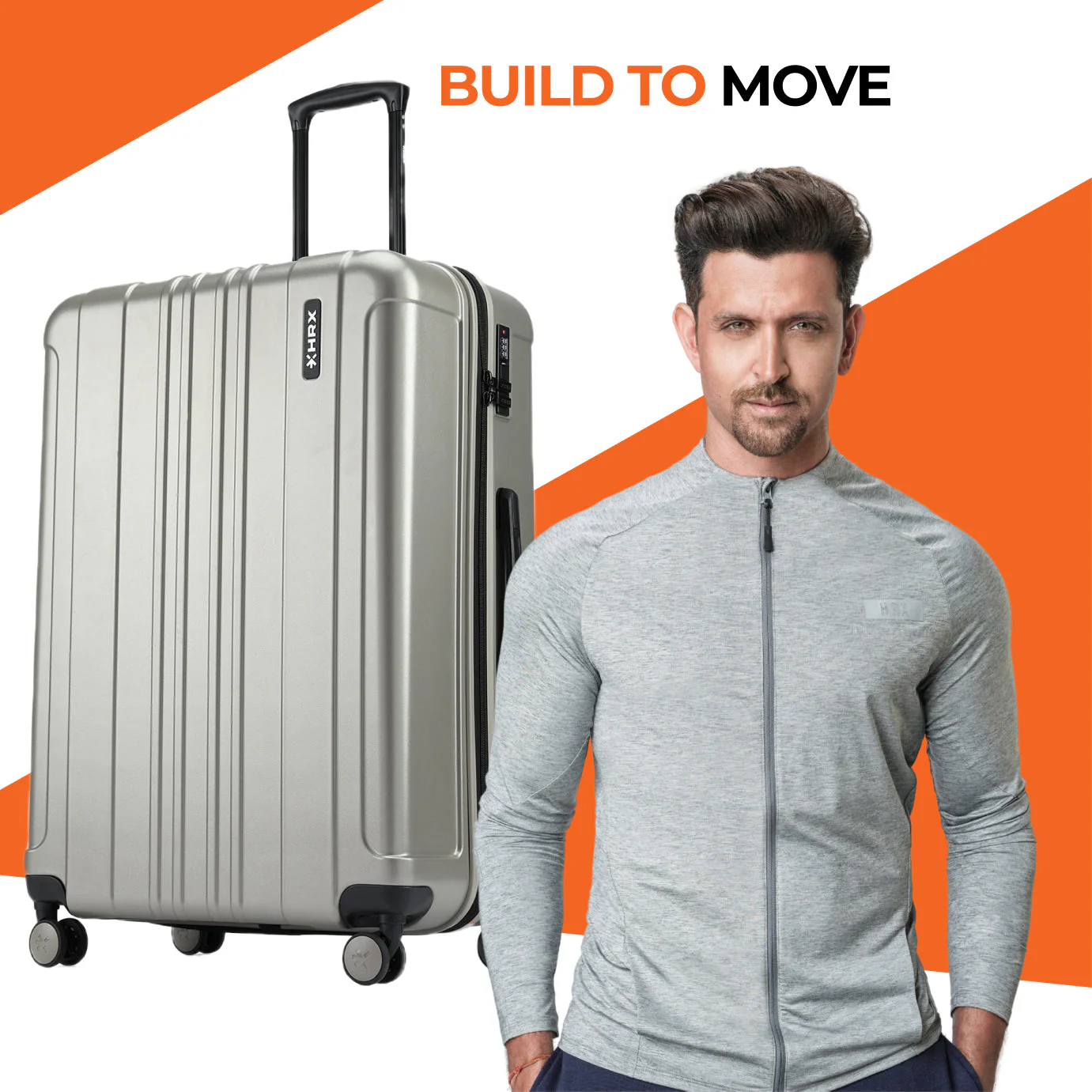 HRX by Hrithik Roshan Hard Body Set of 3 Luggage 8 Wheels - Force - Image 45