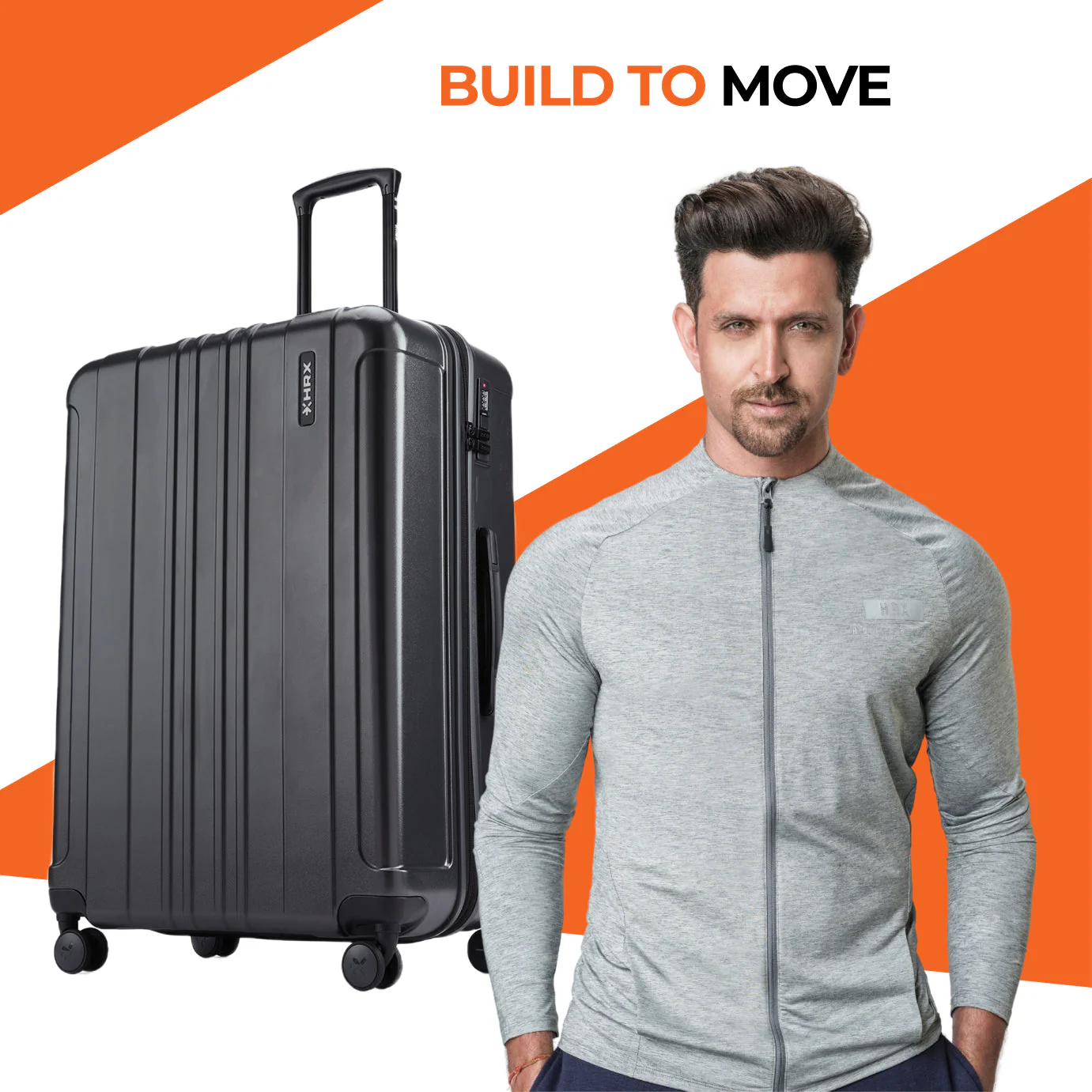 HRX by Hrithik Roshan Hard Body Set of 3 Luggage 8 Wheels - Force - Image 47