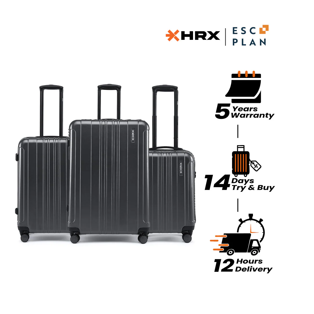 HRX by Hrithik Roshan Hard Body Set of 3 Luggage 8 Wheels - Force - Image 58