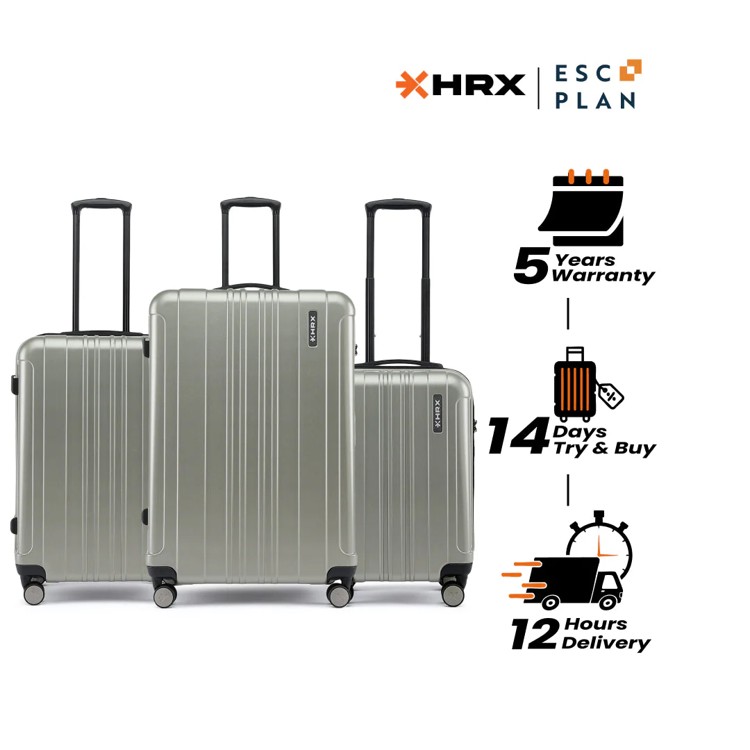 HRX by Hrithik Roshan Hard Body Set of 3 Luggage 8 Wheels - Force - Image 59