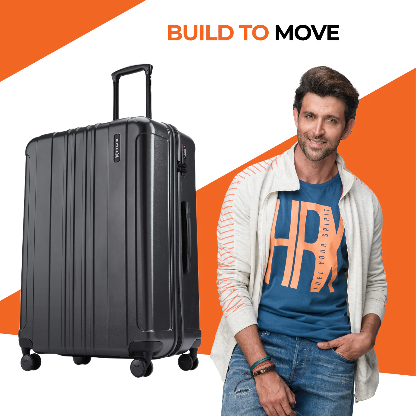 HRX by Hrithik Roshan Hard Body Set of 3 Luggage 8 Wheels - Force - Image 65