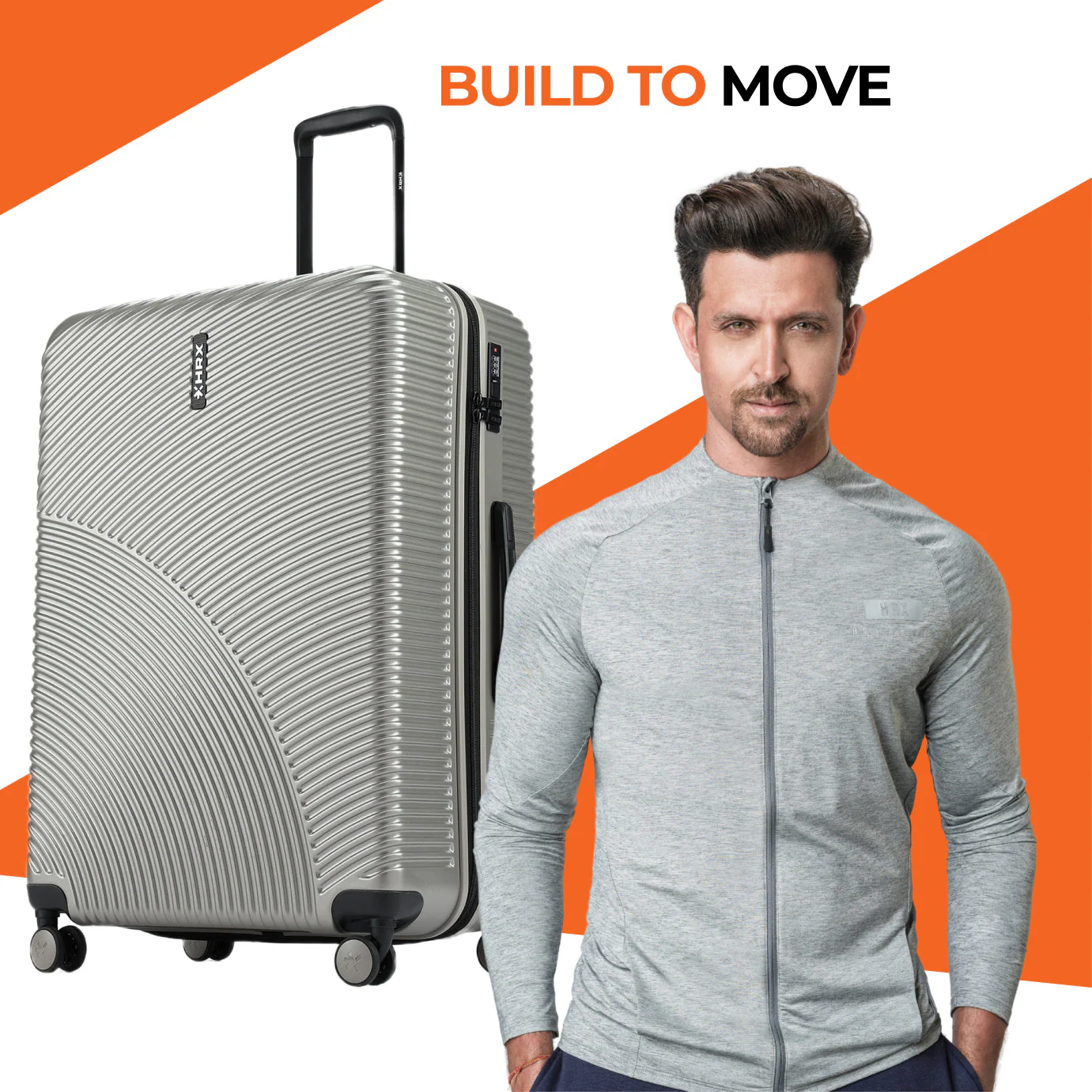 HRX by Hrithik Roshan Hard Body Set of 3 Luggage 8 Wheels - Glide - Image 26