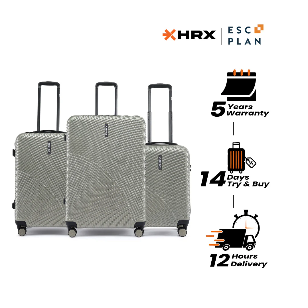 HRX by Hrithik Roshan Hard Body Set of 3 Luggage 8 Wheels - Glide - Image 48