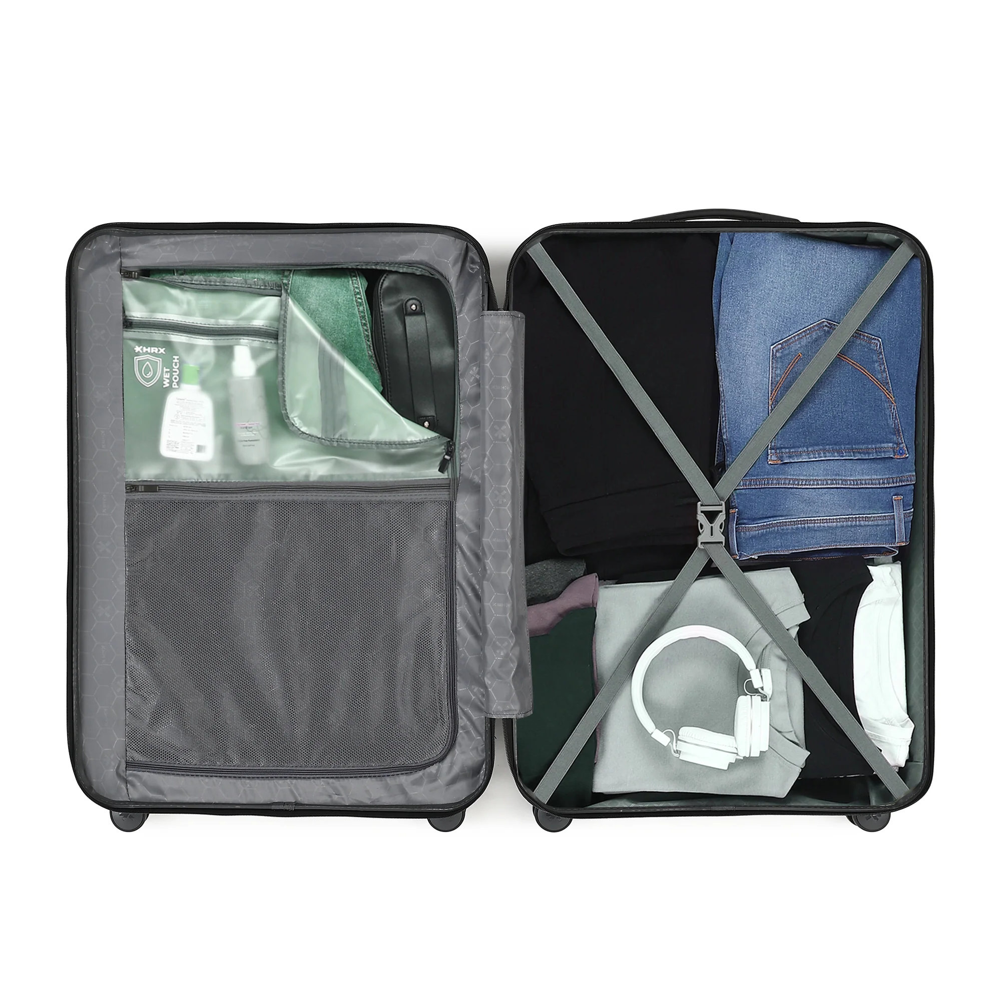 HRX by Hrithik Roshan Hard Body Set of 3 Luggage 8 Wheels - Glide - Image 55
