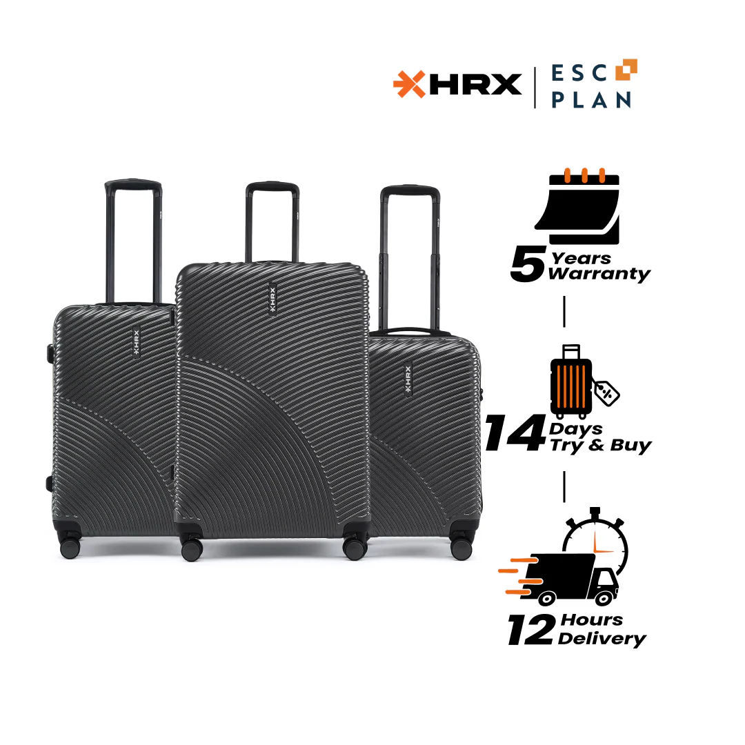 HRX by Hrithik Roshan Hard Body Set of 3 Luggage 8 Wheels - Glide - Image 62