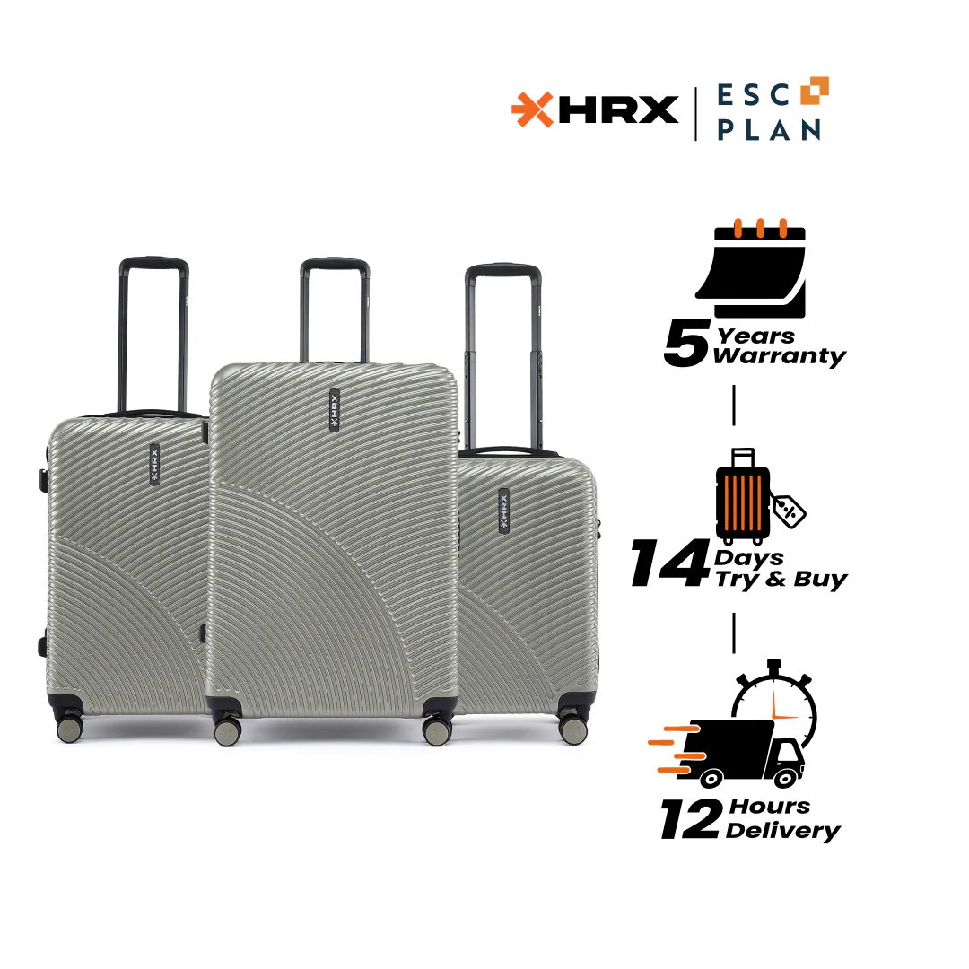 HRX by Hrithik Roshan Hard Body Set of 3 Luggage 8 Wheels - Glide - Image 76