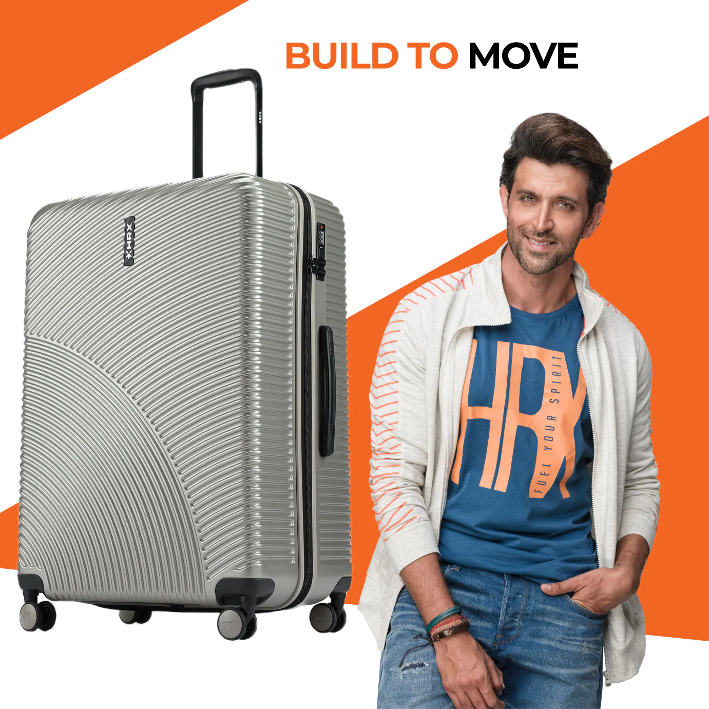 HRX by Hrithik Roshan Hard Body Set of 3 Luggage 8 Wheels - Glide - Image 81