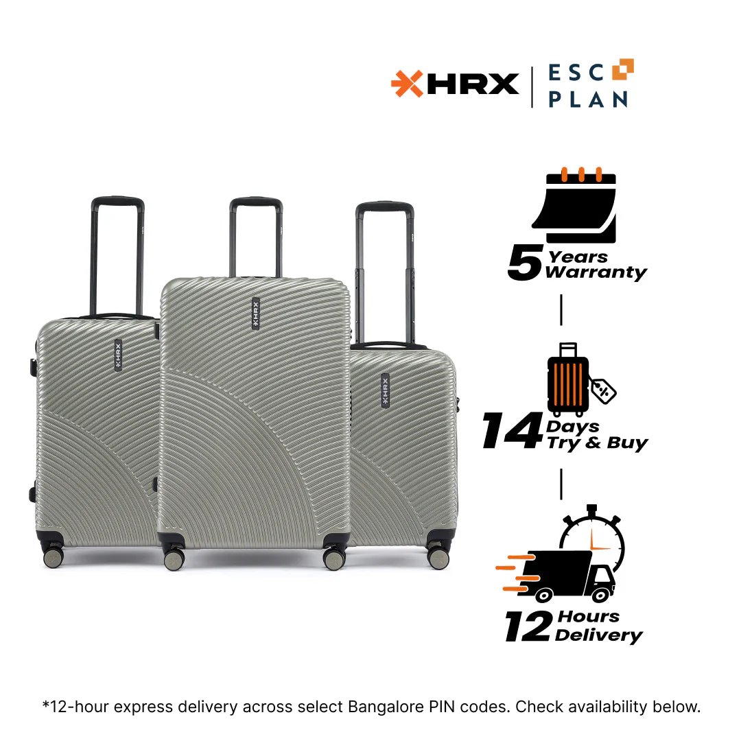 HRX by Hrithik Roshan Hard Body Set of 3 Luggage 8 Wheels - Glide - Image 90