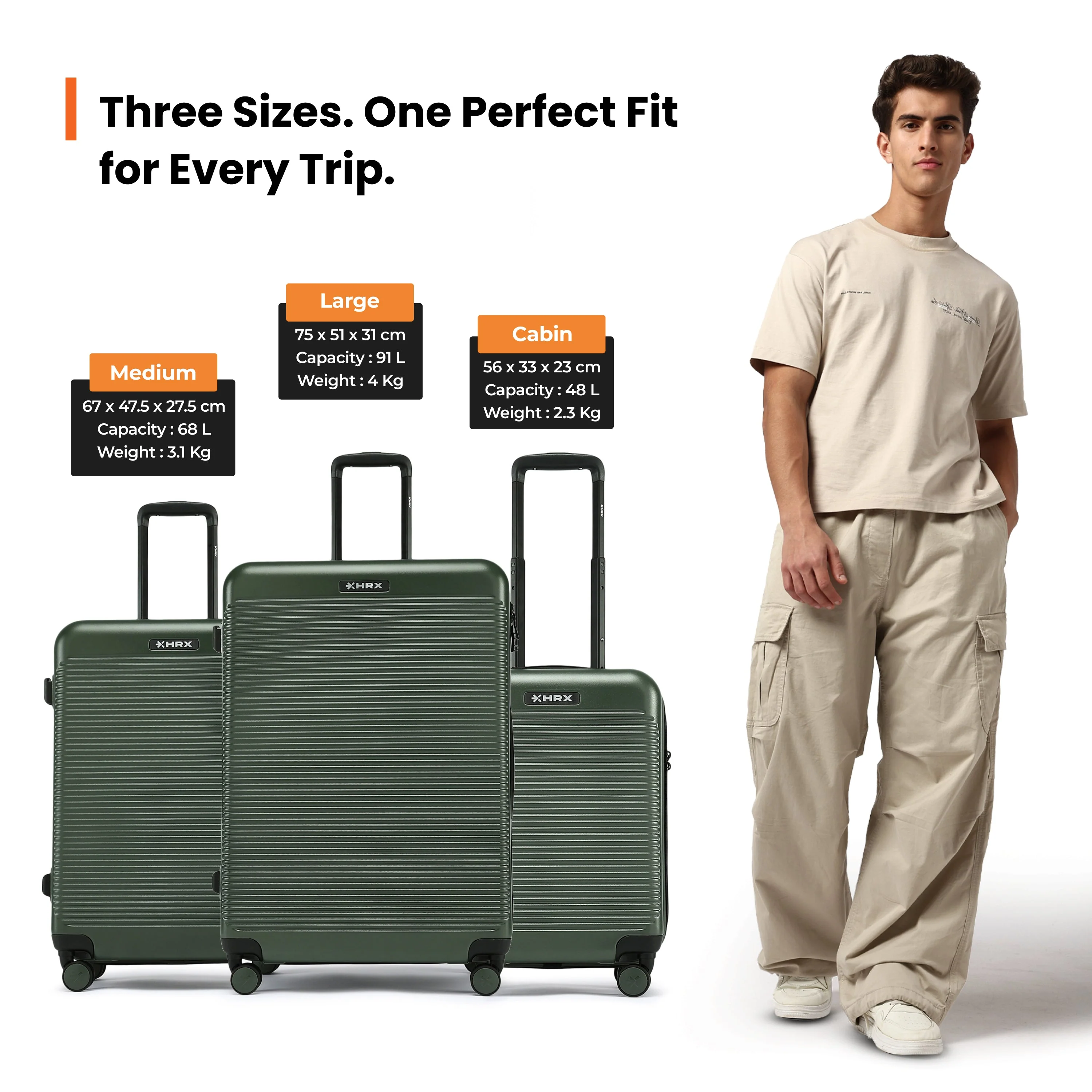 HRX by Hrithik Roshan  Large Check-in Suitcase (75 cm) 8 Wheels - Grit - Image 34