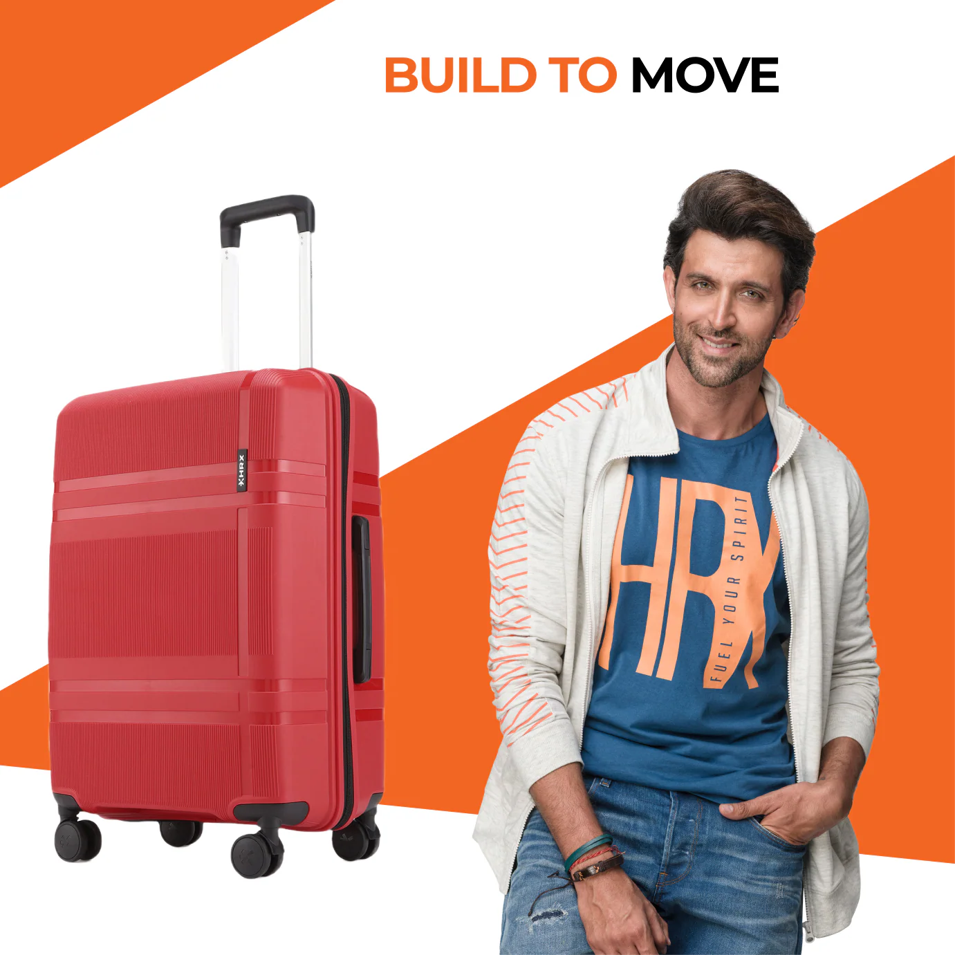 HRX by Hrithik Roshan Hard Body Set of 3 Luggage 8 Wheels - Helium - Image 129