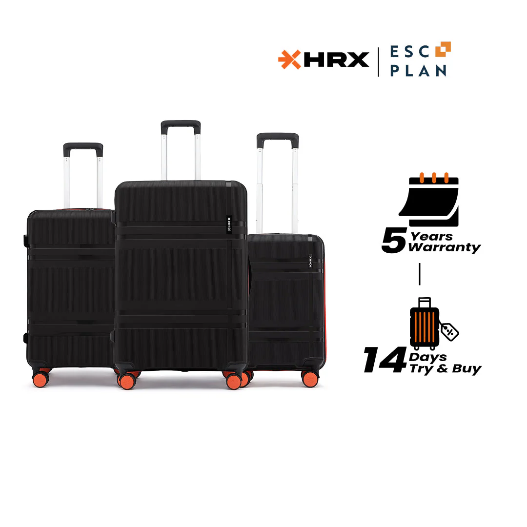 HRX by Hrithik Roshan Hard Body Set of 3 Luggage 8 Wheels - Helium - Image 154