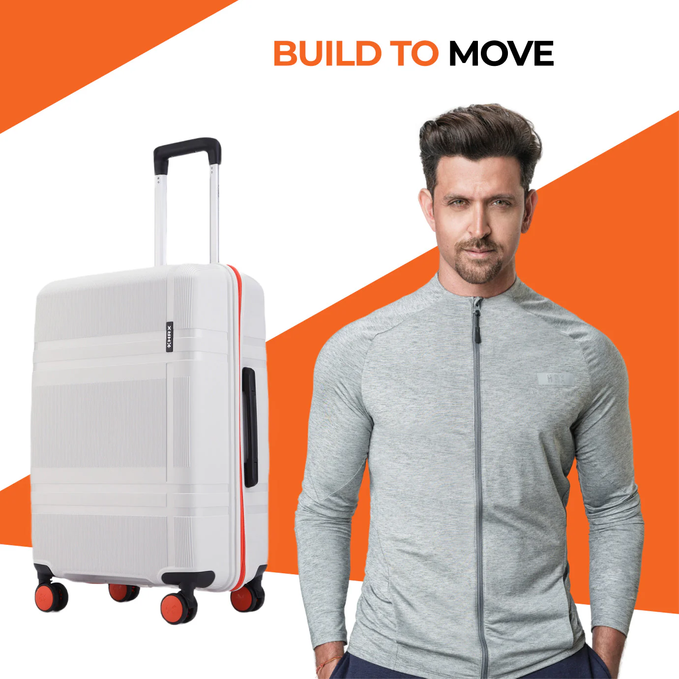 HRX by Hrithik Roshan Hard Body Set of 2 Luggage 8 Wheels - Helium - Image 38