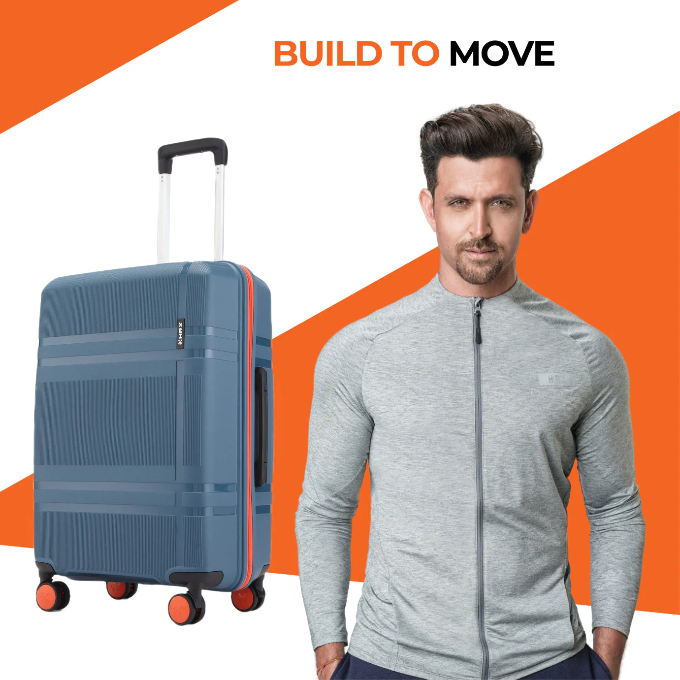 HRX by Hrithik Roshan Hard Body Set of 2 Luggage 8 Wheels - Helium - Image 40