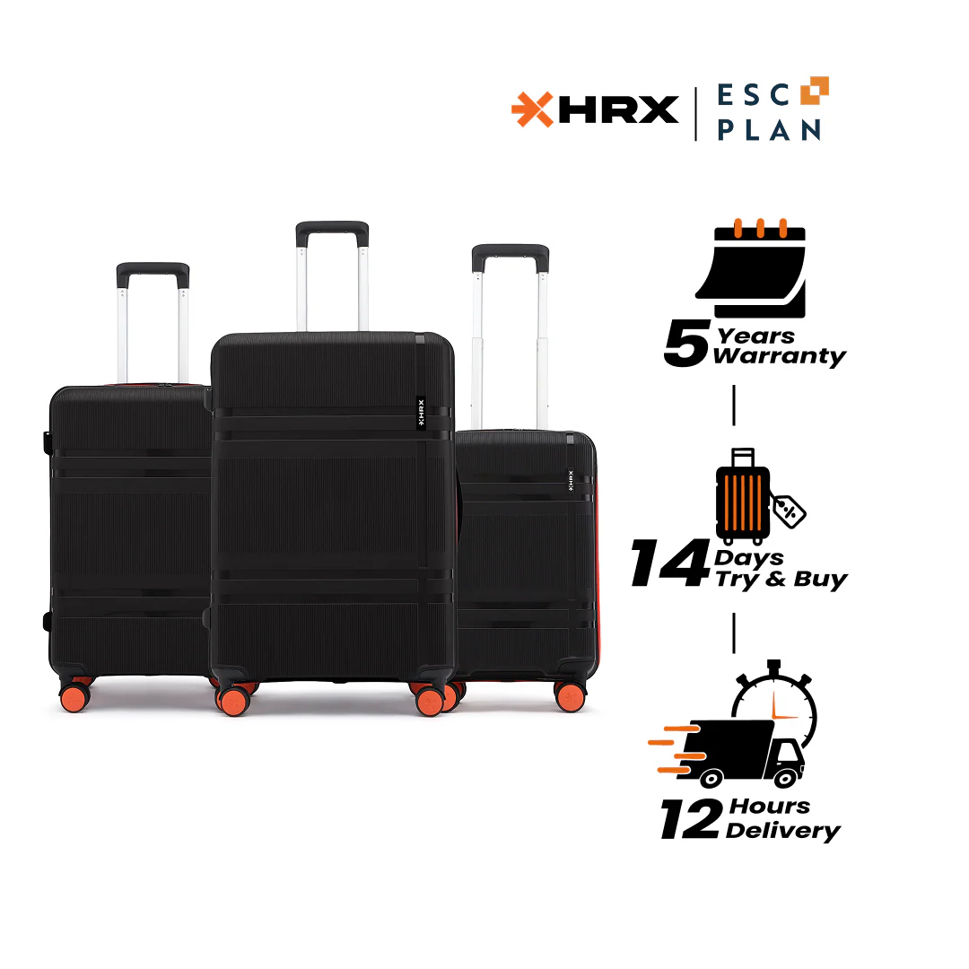 HRX by Hrithik Roshan Hard Body Set of 3 Luggage 8 Wheels - Helium - Image 92