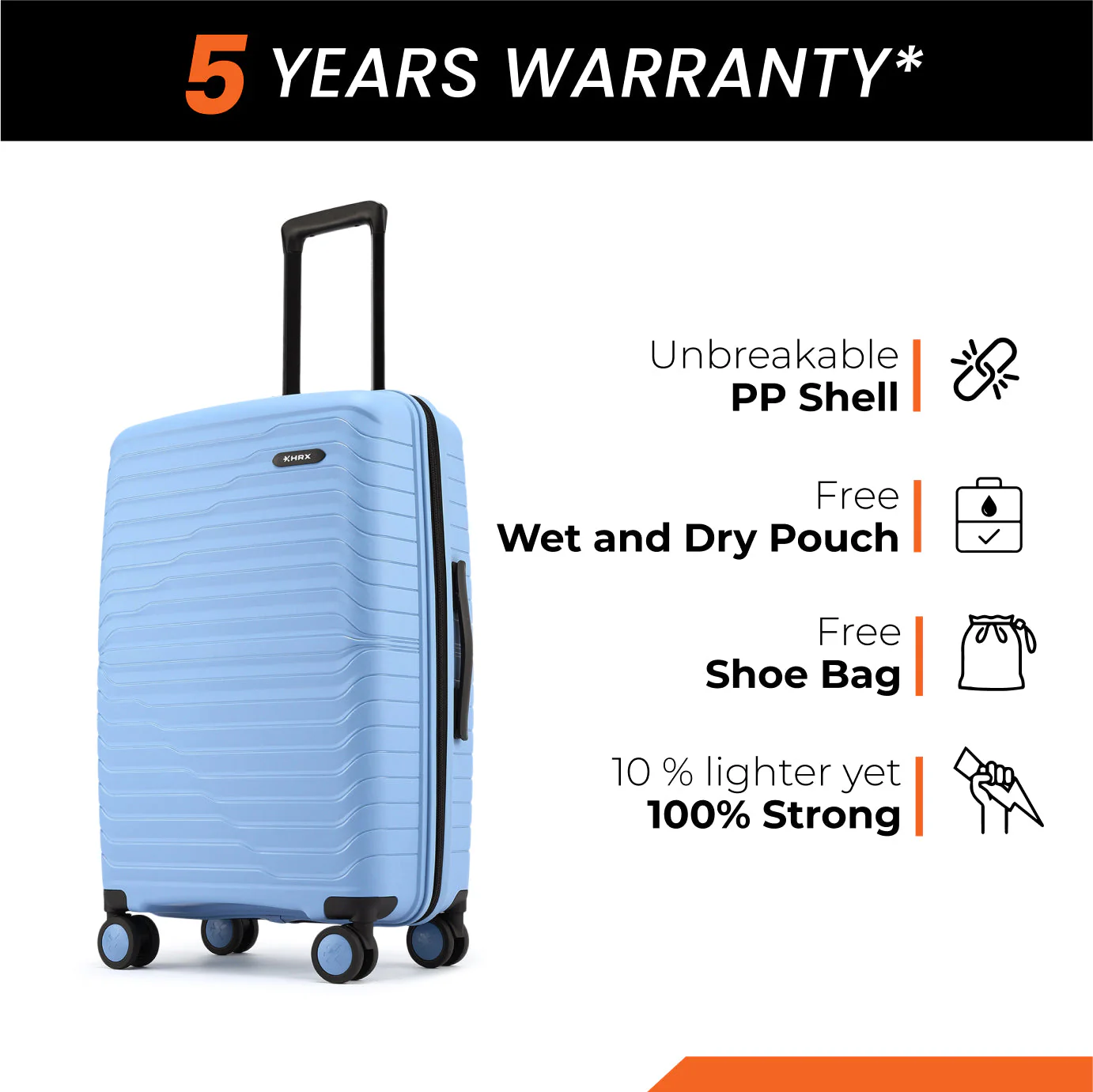 HRX by Hrithik Roshan Medium Check-in Suitcase (65 cm) 8 Wheels - Kyoto - Image 45