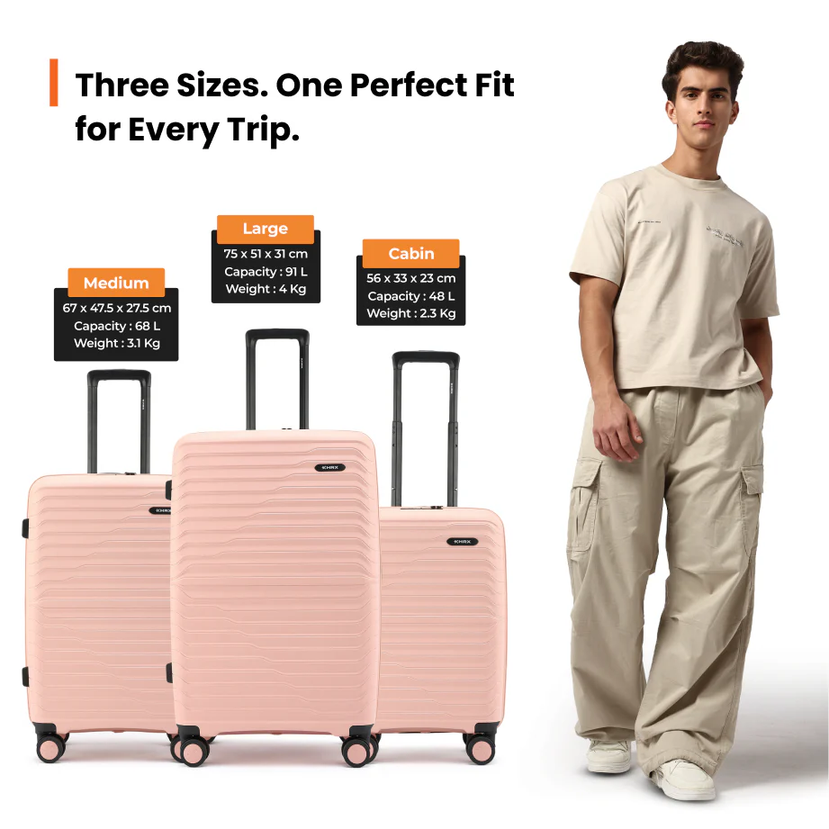 HRX by Hrithik Roshan Hard Body Set of 3 Luggage 8 Wheels - Kyoto - Image 61