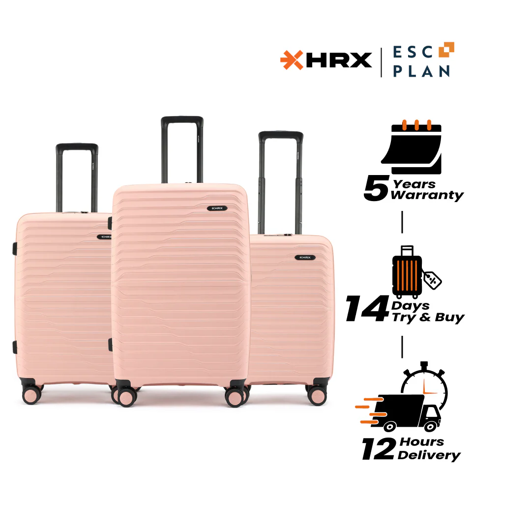 HRX by Hrithik Roshan Hard Body Set of 3 Luggage 8 Wheels - Kyoto - Image 66