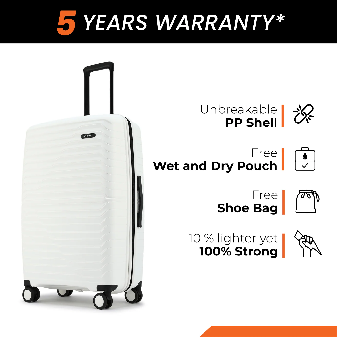 HRX by Hrithik Roshan Hard Body Set of 3 Luggage 8 Wheels - Kyoto - Image 79