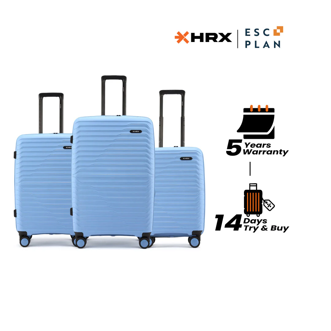 HRX by Hrithik Roshan Hard Body Set of 3 Luggage 8 Wheels - Kyoto - Image 84