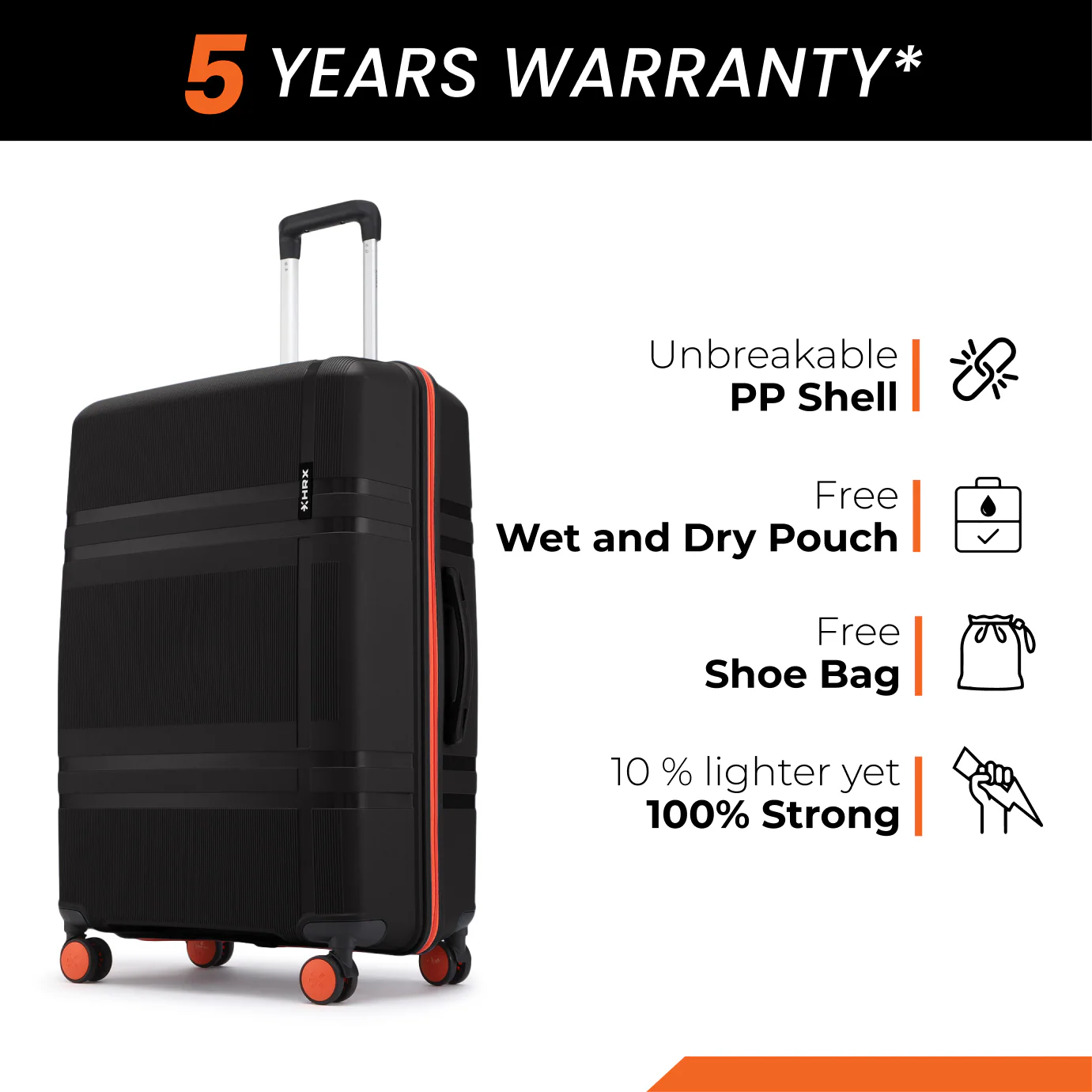 HRX by Hrithik Roshan  Large Check-in Suitcase (75 cm) 8 Wheels - Helium - Image 89