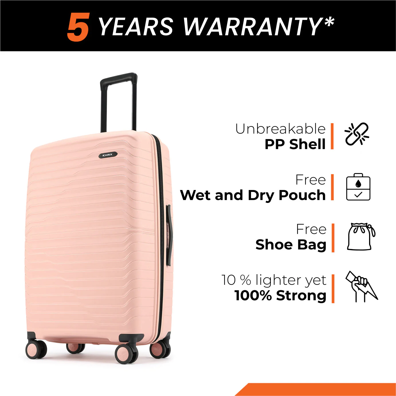 HRX by Hrithik Roshan Large Check-in Suitcase (75 cm) 8 Wheels - Kyoto - Image 38