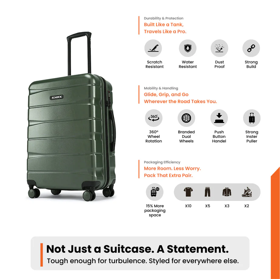 HRX by Hrithik Roshan Medium Check-in Suitcase (65 cm) 8 Wheels - Brute - Image 50