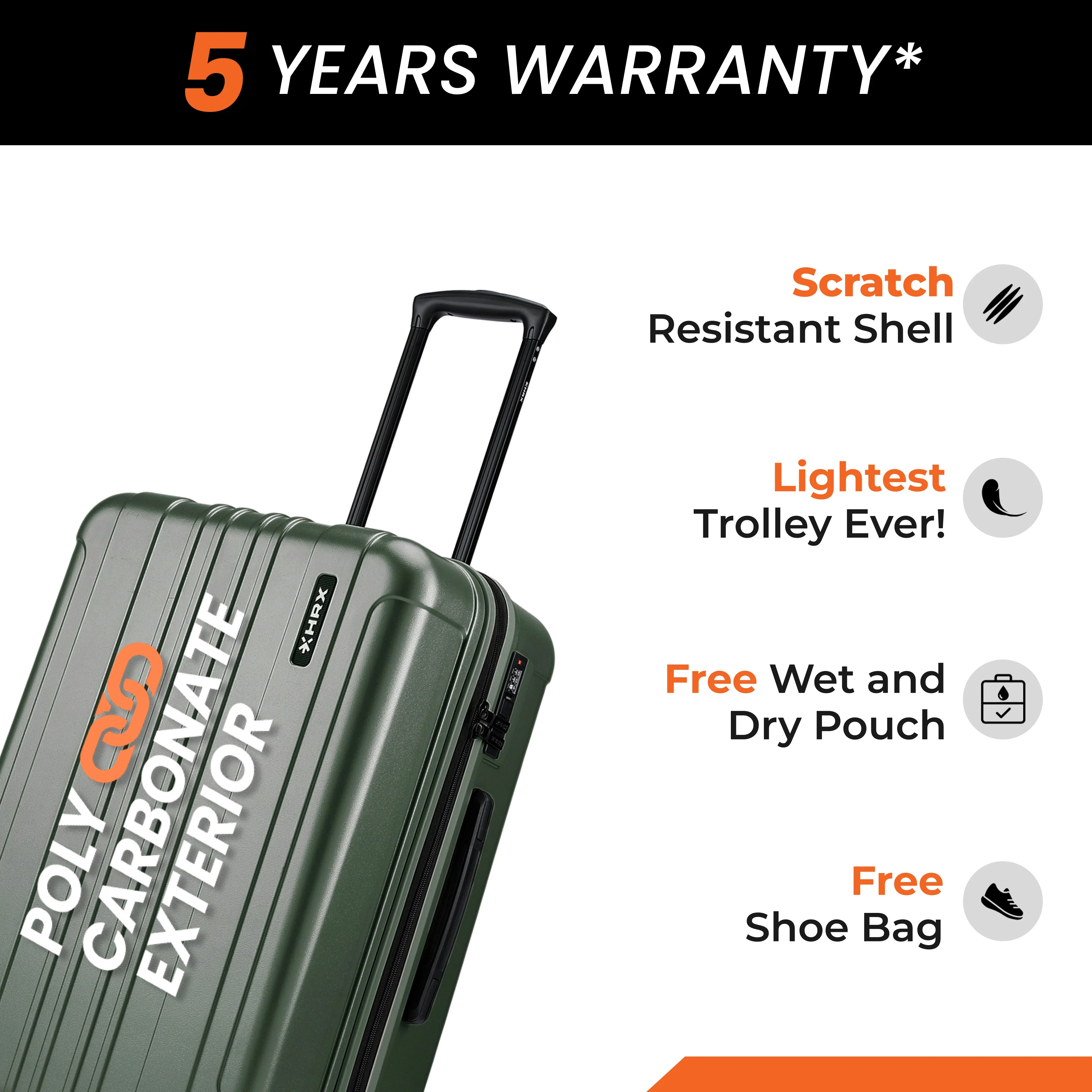 HRX by Hrithik Roshan Medium Check-in Suitcase (65 cm) 8 Wheels - Force - Image 46