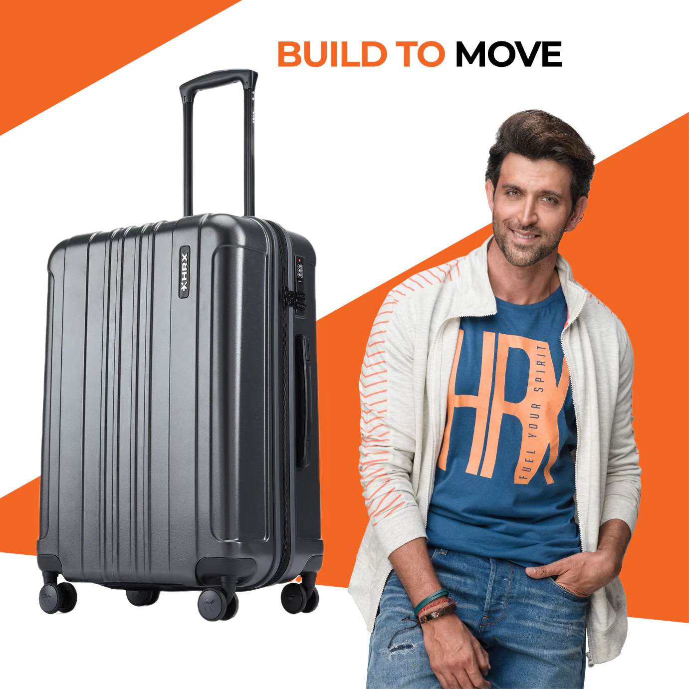 HRX by Hrithik Roshan Medium Check-in Suitcase (65 cm) 8 Wheels - Force - Image 71