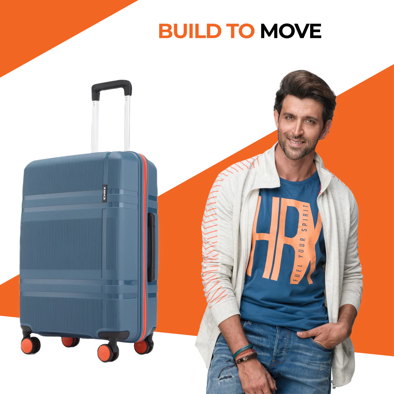 HRX by Hrithik Roshan Medium Check-in Suitcase (65 cm) 8 Wheels - Helium - Image 103