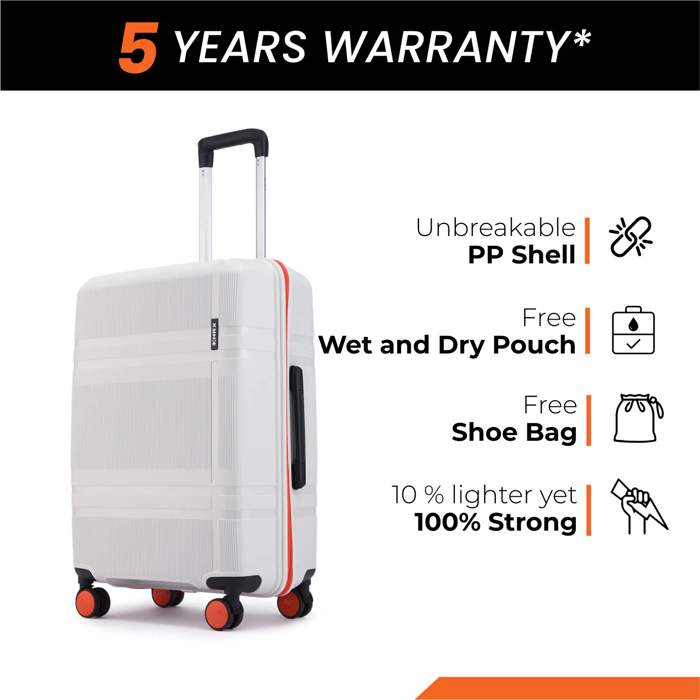 HRX by Hrithik Roshan Medium Check-in Suitcase (65 cm) 8 Wheels - Helium - Image 52